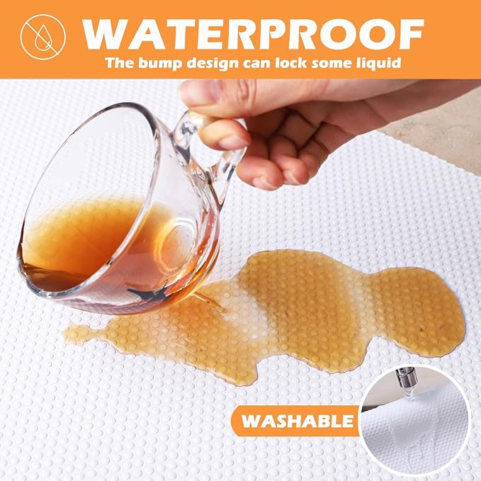 FLPMIX Shelf Liner for Kitchen Cabinets 11 inch Wide - Easy to Cut Drawer Mat, (11" x 240 Inch White), Waterproof Pantry Cabinet Liner - Image 7
