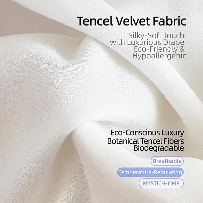 White Privacy Sheer Curtains for Windows, Silky-Soft Tencel Velvet Fabric Rod Pocket Semi Sheer Privacy Curtains 63 inch Length 2 Panels Set for Living Room Bedroom Kitchen Babyroom (52"W x 63"L) - Image 5