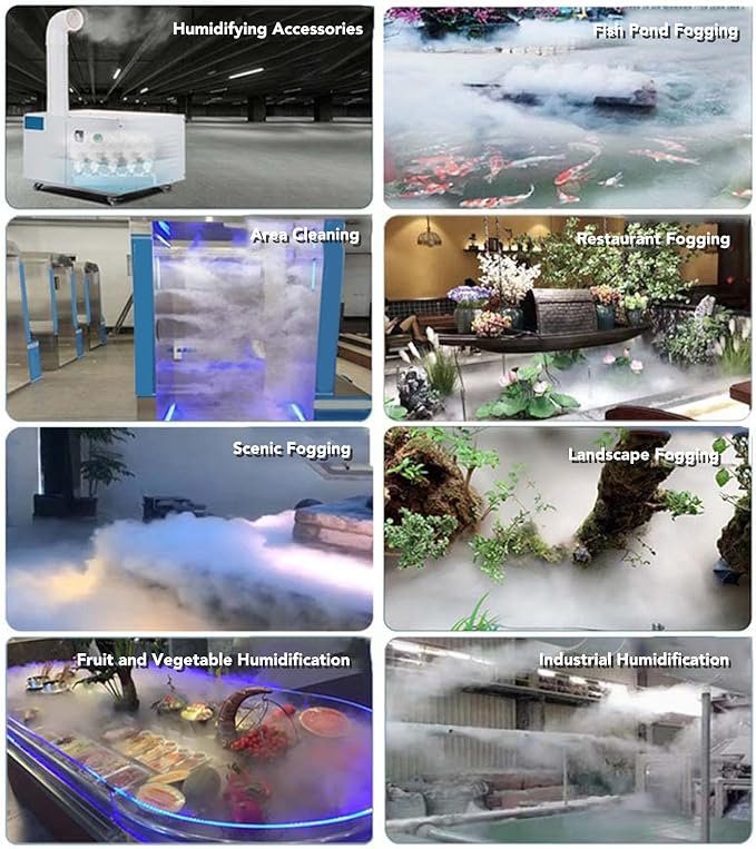 Eujgoov 4-Head Ultrasonic Mist Maker Fog Humidifier 45-48V for Pond Greenhouse Humidity Control System - Image 5