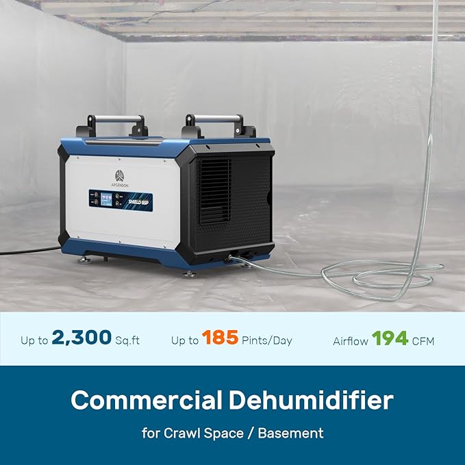 ARGENDON 180 Pints Commercial Dehumidifier with Pump for Crawl Space, Industry Water Damage Unit for up to 2,300 sq ft Large Space, Job Sites, Basement, Auto Defrost, 5 Years Limited Warranty - Image 3
