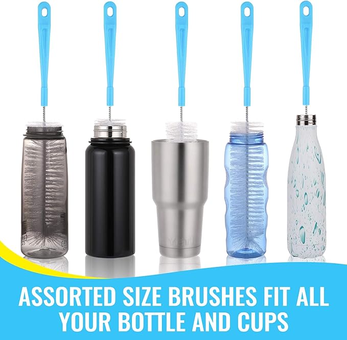 16" Bottle Brush Cleaner for Water Bottle - Long Handle Bottle Brush for Cleaning Narrow Neck Sport Bottles,Beer Bottle and Jugs, Set of 2 - Image 6