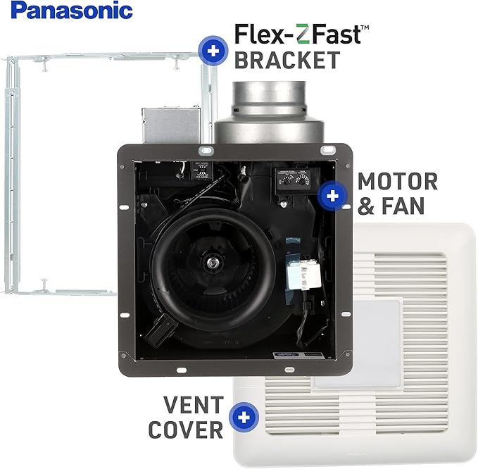 Panasonic WhisperSense Ceiling Mount Bathroom Exhaust Fan with LED Light, Motion & Humidity Sensors, 50-80-110 CFM, FV-0511VQCL1 - Image 4