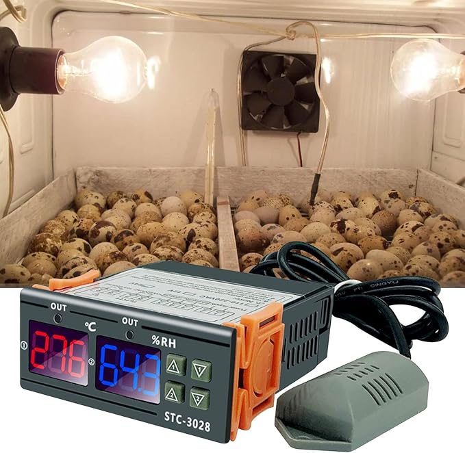 2Pcs All-Purpose Intelligent Digital Display Temperature and Humidity Controller with Dual Displays and Relay Outputs STC-3028 10A AC110~220V for Incubator Brooder Refrigerator Fermenter Greenhouse - Image 6