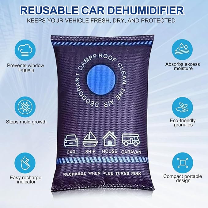 Reusable Dehumidifier Bags, Car Moisture Absorber for Windows Interior, Portable Condensation Prevention for Wardrobe, Closet, Basement, RV, Camper Storage (8, Purple) - Image 7