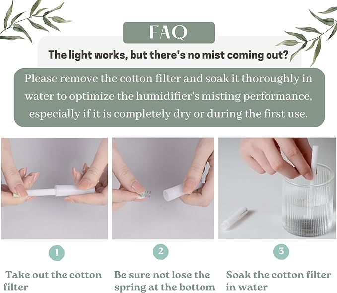 Lark Mini Humidifier. Portable Air Humidifier with USB for Bedroom, Desk, Plants & Baby Nursery. Moon Lamp, Ultrasonic, Silent & Auto Shut-Off 330ml - Image 6