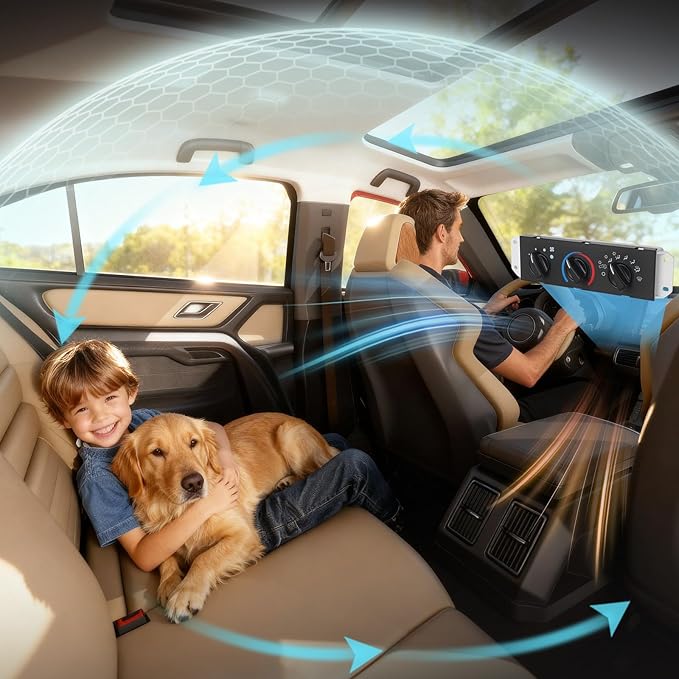 A/C Heater Control Panel with Blower Motor Switch Compatible with 1999-2004 Jeep Wrangler TJ, Climate Control Module Replace 55037473AB, BL101, HS-373 - Image 6