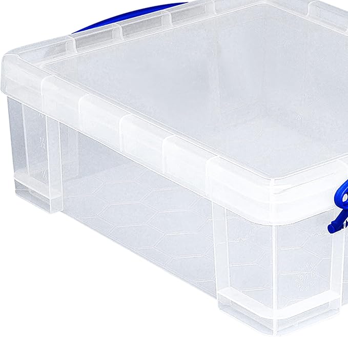 Really Useful Box Stackable 8.1 Liter Plastic Storage Container Bin with Snap Lid & Built-In Clip Lock Handles for Home & Office Organization (5 Pack) - Image 8