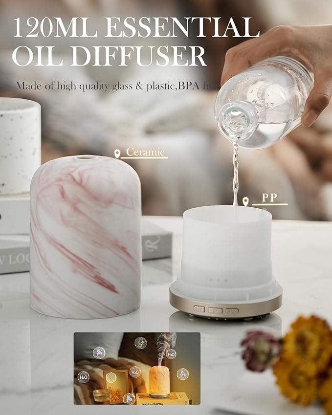 Essential Oil Diffuser – 2.4MHz Ultrasonic Aromatherapy Diffuser, Health Night Light, Timer & Auto Shut-Off, BPA-Free, 120ml Oil Diffuser for Home, Office, Spa, Yoga, Hotel - Image 6