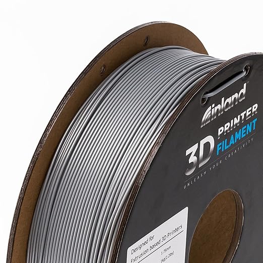 INLAND Micro Center PLA+ 3D Printing Filament 1.75mm - PLA Pro Dimensional Accuracy +/- 0.03 mm - 1kg Cardboard Spool (2.2 lbs) (1 Pack Silver, 1.75mm) - Image 5