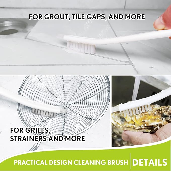 Small Scrub Brushes for Cleaning,Crevice Cleaning Tool Set for Track Juicer Toaster Sink Tile Grout Grater Seafood,Detailing Cleaning Supplies Gadgets for Kitchen Appliances - Image 4