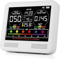 16-in-1 Indoor Air Quality Monitor with PM1.0,PM2.5,PM10,CO2,HCHO,TVOC,Temperature,Humidity,Time Display &7 AQI Alarms – Professional Air Quality Tester for Home, Office & Indoor Use (Milky White) by Unknown