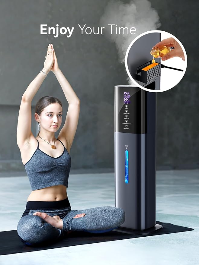 Humidifiers for Bedroom, 2.11Gal 8L Quiet Humidifiers for Large Room with Timer, 360°Nozzle, 3 Speed Ultrasonic Cool Mist Humidifier with Humidistat for Baby, Customize humidity for Home Adults Plants - Image 8