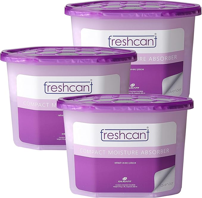 Freshcant Moisture Absorber Bundle, Room and Closet Freshener, Moisture and Odor Absorber for Home, Rooms, Basement, Garage, Prevents Musty Odor, Controls Moisture, Pack of 3, Lavender Scent - Image 6
