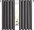 NICETOWN Blackout Curtains Panels for Bedroom, 2 Panels, 66 x 60 Inch, Gray, 3 Pass Microfiber Noise Reducing Thermal Insulated Solid Ring Top Blackout Window Drapes by NICETOWN