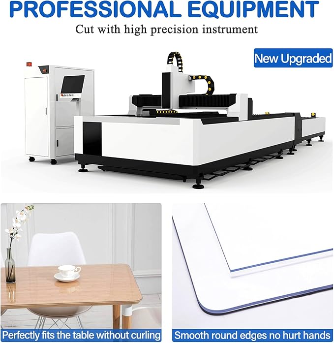 56 x 96 Clear Plastic Dining Table Protector Tablecloth Desk Pad Mat Wooden Furniture Coffee Glass End Sofa Bed Side PVC Vinyl Clear Plastic Tablecloth Table Top Protection Cover Waterproof - Image 5