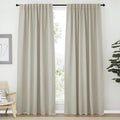 NICETOWN Blackout Curtains 84 inches Long for Living Room, Rod Pocket & Back Tab Window Curtains, Eatra Long Drape Panels for Office (Natural, 70" W x 84" L per Panel, 2 PCs) by NICETOWN