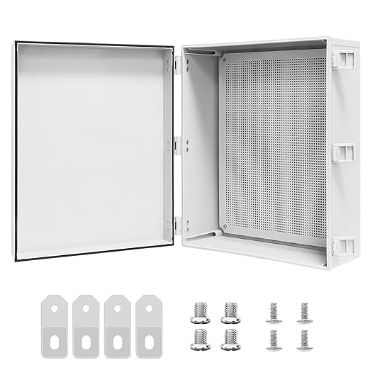 Electrical Box IP65 Waterproof Dustproof ABS Plastic Enclosure Outdoor and Indoor Project Box Hinged Cover with Mounting Plate Wall Brackets, Outer Dimension 19.7"x 15.7" x 7.9", Grey by LMioEtool