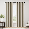 ChrisDowa Blackout Curtains 70 inches Wide for Bedroom - 2 Panels Set Extra Wide Grommet Thermal Insulated Room Darkening Curtains for Living Room (Beige, 70 x 84 Inch) by ChrisDowa