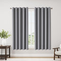 ChrisDowa Blackout Curtains 70 inches Wide for Bedroom - 2 Panels Set Extra Wide Grommet Thermal Insulated Room Darkening Curtains for Living Room (Light Grey, 70 x 63 Inch) by ChrisDowa