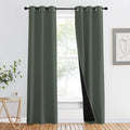 NICETOWN 100% Blackout Curtains 80" Long, Pair of Energy Smart & Noise Blocking Out Drapes for Baby Room Window, Thermal Insulated Guest Room Lined Window Dressing(Dark Mallard, 37" Wide) by NICETOWN