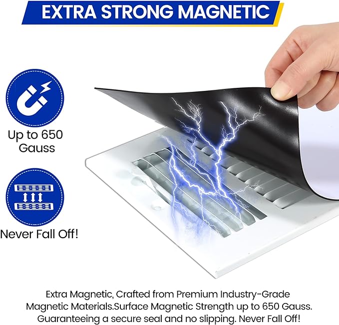Square Magnetic Vent Covers, 10" x 10" (2 Pack), Extra Strong Magnets, Fits Steel Vents Only, Complete Seal, Air Vent/Register Covers for Home Ceiling, Wall, HVAC, AC, and Heater Vents - Image 2