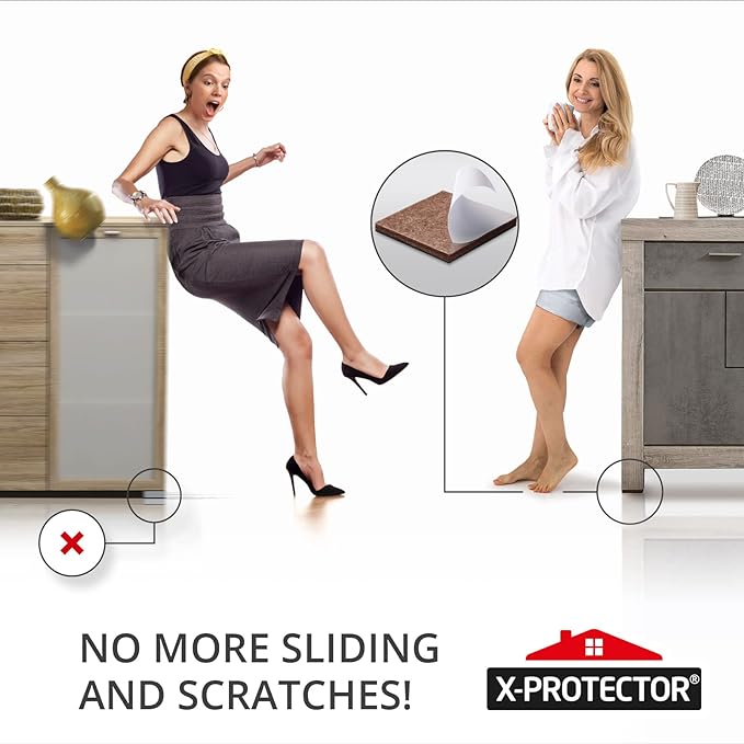 X-PROTECTOR Non Slip Furniture Pads - 8 pcs Premium Furniture Grippers 4"! Self-Adhesive Rubber Feet Furniture Feet - Ideal Non Skid Furniture Pad Floor Protectors - Keep Furniture in Place! - Image 6
