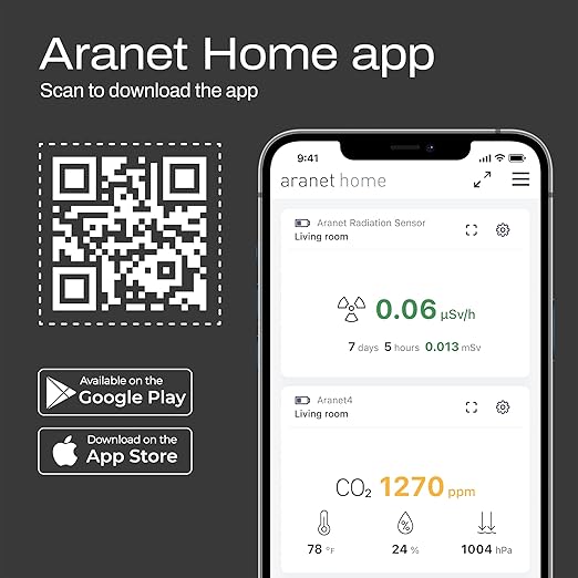 SAF Aranet4 Home: Wireless Indoor Air Quality Monitor for Office or School (CO2, Temperature, Humidity and More) Portable, Battery Powered, E-Ink Screen, App for Configuration & Data History - Image 5