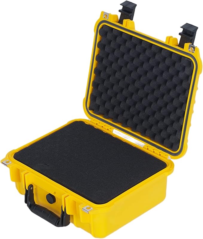 MEIJIA Portable All Weather Waterproof Protective Case,Hard Case,Camera Case With Customized Fit Foam,Fit Use of Drones,Camera,Equipments,Pistols,13.35 x11.63x5.98inches (Yellow) - Image 6