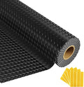 10x20 FT Garage Floor Mat, 2.8mm Thickened Flooring Roll for Under Car Diamond Plate PVC Rubber Mat with 20 Pcs Tapes, Non-Slip Floor Mat for Garage, Warehouse, Gyms, Trailer, Black by GrandroadAuto