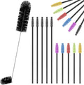 Hummingbird Feeder Cleaning Brush 19 Pieces 3 Size Mini Nylon Double Headed 2 in 1 Hummingbird Brush Hard to Reach Places Tiny Cleaning Kit(Black) by Perthlin