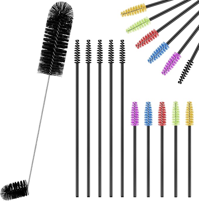 Hummingbird Feeder Cleaning Brush 19 Pieces 3 Size Mini Nylon Double Headed 2 in 1 Hummingbird Brush Hard to Reach Places Tiny Cleaning Kit(Black) by Perthlin