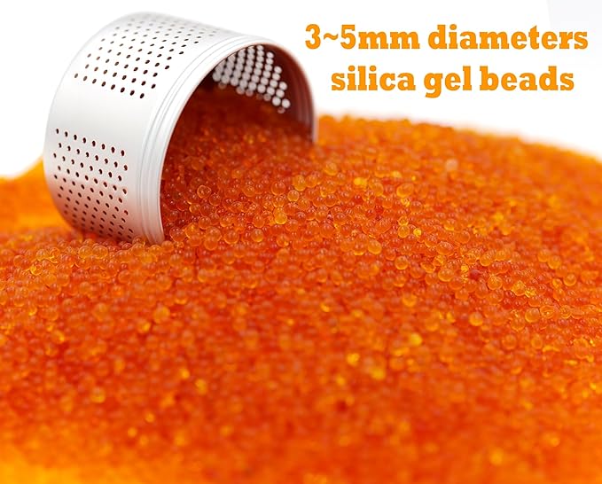 Gun Safe Dehumidifier 200g - Small Silica Gel Desiccant Canister, Moisture Absorber for Gun Cabinets & Safes, Protect 160 Cubic Feet, Silver, Aluminum Shell - Image 2
