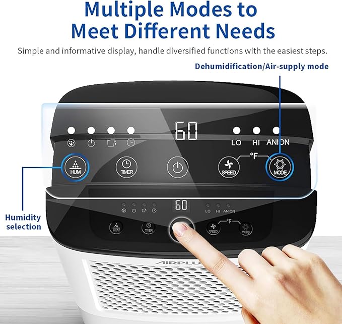 AIRPLUS 4500 Sq. Ft Dehumidifiers for Home, 70 Pints Dehumidifier for Basement with Drain Hose, Continuous Drainage, Intelligent Humidistat, Dehumidifier for bathroom, bedroom, Large Room - Image 4