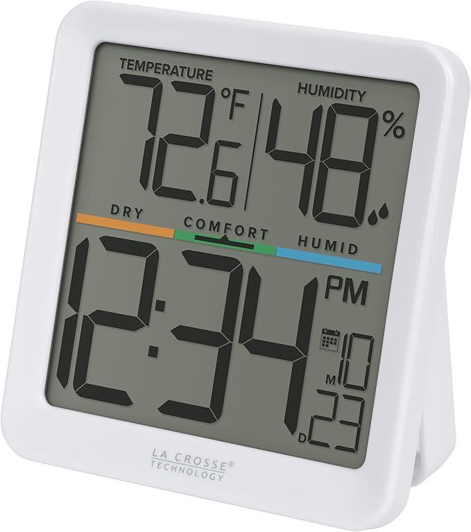 La Crosse Technology 302-1408-TBP Indoor Comfort Meter with Time & Date - Image 2