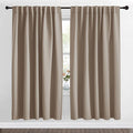 NICETOWN Blackout Curtain Panels Window Draperies - (Taupe Color) 62x72 inch, 2 Pieces, Insulating Room Darkening Blackout Drapes for Doorway Shower Bathroom Laundry Room Bifold Door by NICETOWN
