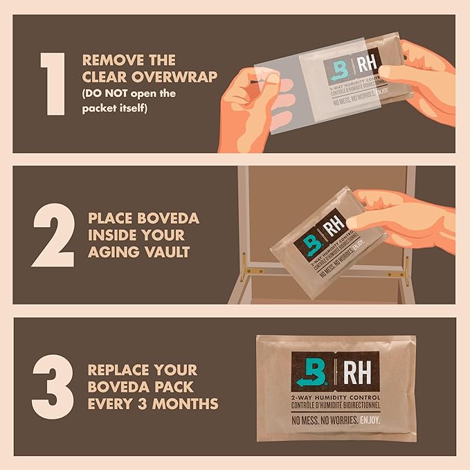 Boveda 65% Two-Way Humidity Control Pack For Aging & Long-Term Storage in Large Plastic & Wood Boxes – Size 320 – Single – Moisture Absorber – Humidifier Pack – Individually Wrapped Hydration Packet - Image 3