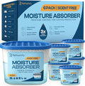 Premium Moisture Absorbers and Dehumidifier Tubs – High-Efficiency Closet Dehumidifier and Dehumidifier for Car, Odor Control Fragrance Free, 6 Pack, 7.5 Oz by AllSettHealth