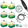 Seedling Starter Tray 6 Packs Seed Starter Tray with Grow Light, Smart Controller Seed Starting Trays Kit with Humidity Dome (72 Cells) Indoor Gardening Plant Germination Trays Green by CANNABMALL