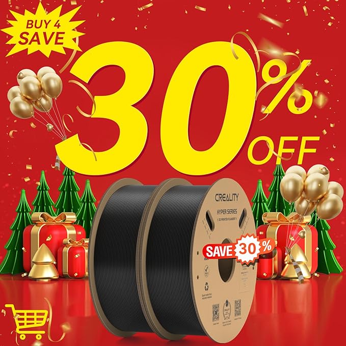 Creality Hyper PLA Filament Black 2KG, Up to 600mm/s High Speed 3D Printer Filament PLA, No-Tangling Stronger Toughness Fit Most 3D Printers - Image 2