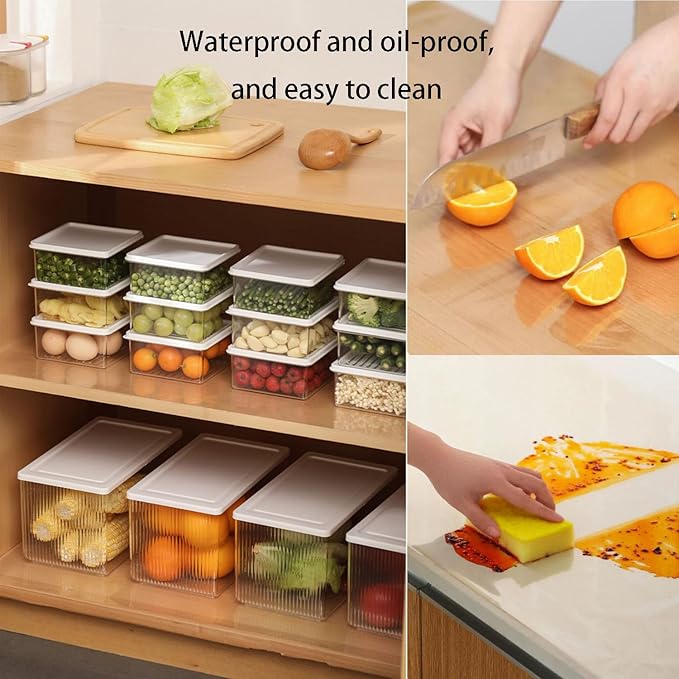 Clear Peel and Stick Wallpaper, Self-Adhesive Kitchen Backsplash Wall Tile Protector, Oil Proof Waterproof Contact Paper for Kitchen Cabinets, Whiteboard, Shelf Drawer Liner (15.7" x 78.8") - Image 3