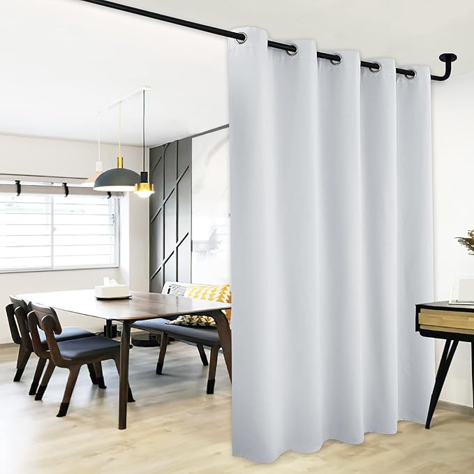NICETOWN Patio Door Curtain Vertical Blinds, Reduce Sunlight Grommet Top Room Divider Curtain Panel Screen Partitions for Furniture Protecting (Cloud Grey, 70 inches Wide x 95 inches Long) - Image 6
