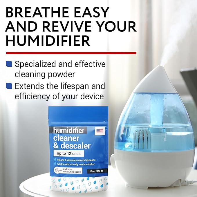 IMPRESA Humidifier Cleaner & Descaler Powder - 12 Oz, 12 Uses - Citric Acid Powder & Bacteriostatic Water Mineral Remover - Cleaning Solution for Humidifiers - Image 6
