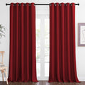 NICETOWN Blackout Curtains 84 Inch Length, Thermal Insulated Curtains for Bedroom Grommet Energy Saving Room Darkening Drapes for Living Room Window, 1 Panel, Burgundy Red, 66" W x 102" L by NICETOWN