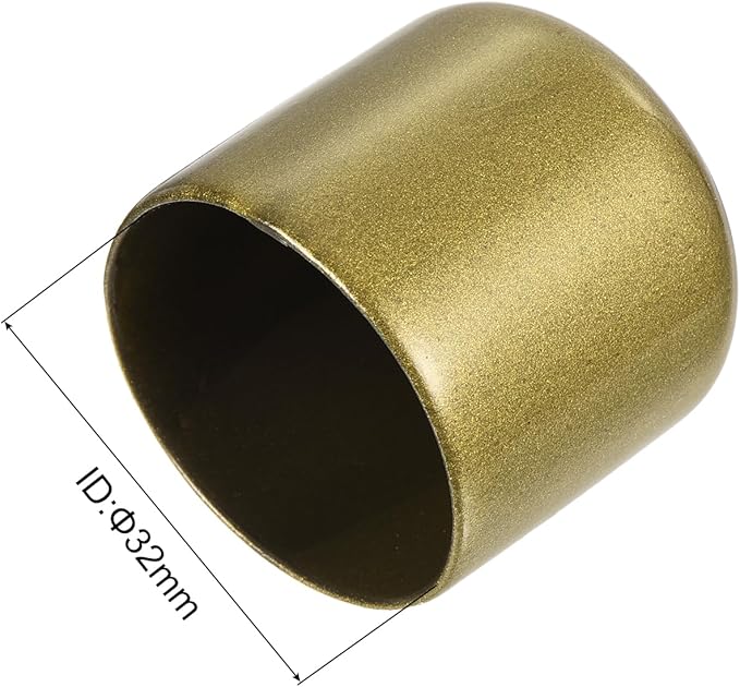 uxcell 20pcs Rubber End Caps 1 1/4"(32mm) ID Vinyl Round Tube Bolt Cap Cover Thread Protectors Gold - Image 3