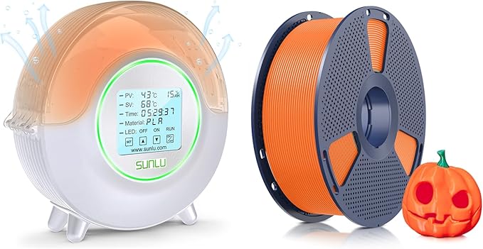 SUNLU PLA Plus Sunny Orange 1.75mm, Upgraded S2 Filament Dry Box White by Unknown