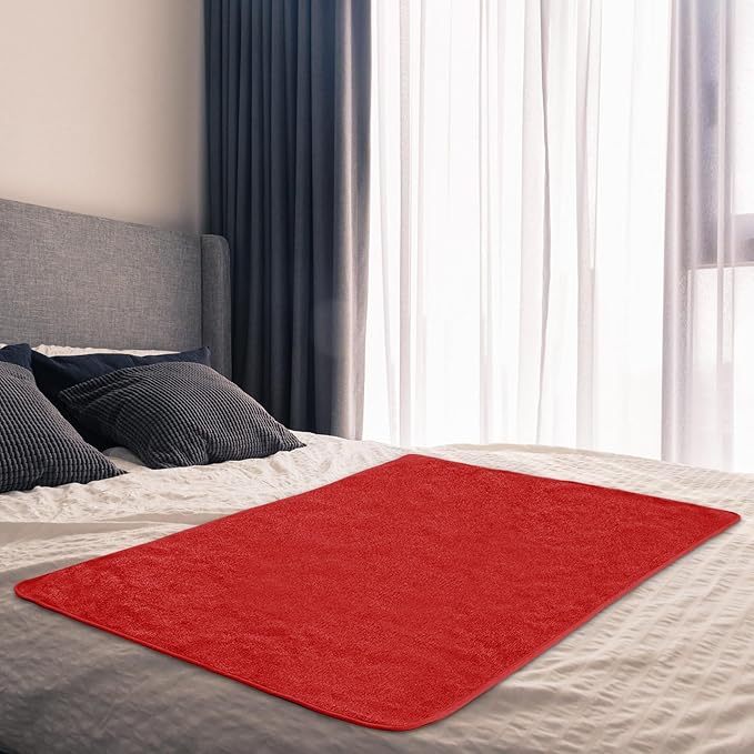 1 Pcs Couples Waterproof Mat 54 x 34 in Lover Reusable Stainproof Blanket Quiet Easy Use Mattress Protector for Adult Multi Functional Bed Sheet Couple Messy Play Pleasure Comfort (Red) by Fanfanwin