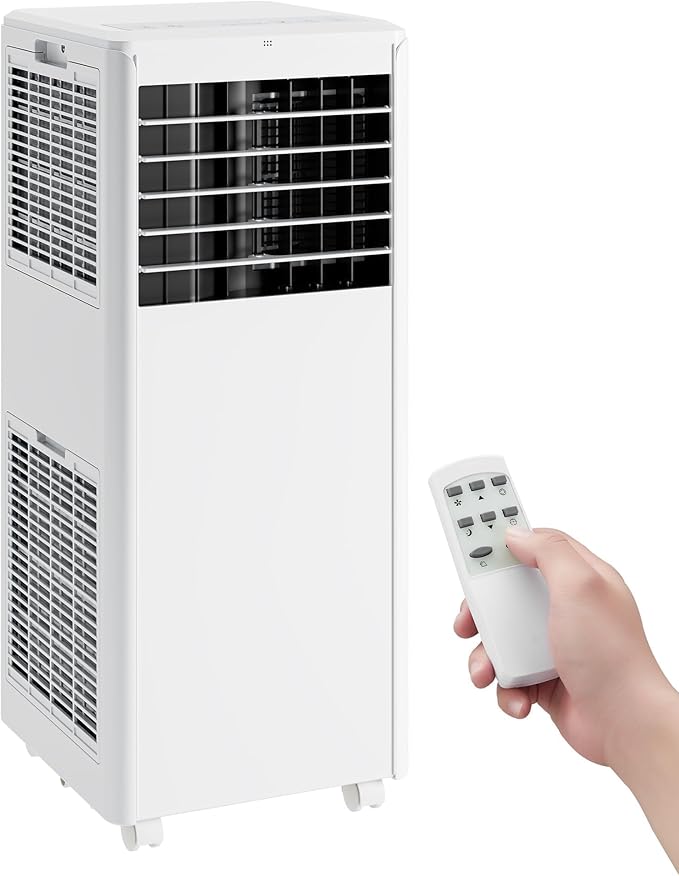 GarveeLife 8000 BTU Portable Air Conditioner - 4-in-1 AC Unit with Quiet Cooling, Dehumidifier, Fan & Sleep Modes - Remote Control, 24H Timer, Easy Install - For Rooms up to 350 Sq. Ft, Bedroom, by GarveeLife