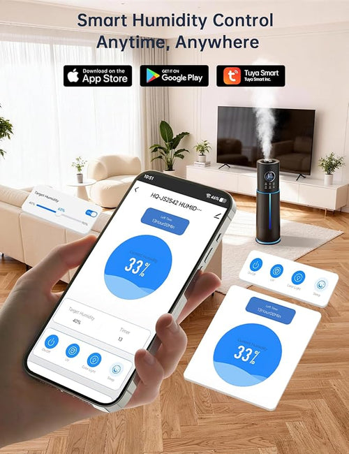 10L/2.64 Gal Humidifier for Large Room 600ft² 60H Runtime 24H Timer Auto Mode APP & Remote Control Top Fill Diffuser Aromatherapy 7 Color Lights Cool Mist Humidifier for Bedroom Home Office Plant - Image 2