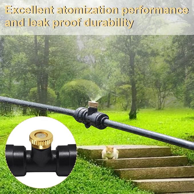 KUWAN 0.016" Orifice (0.4mm) Thread UNC 10/24 Brass Misting Nozzles Low Pressure Atomizing Misting Sprayer Water Hose Nozzle for Greenhouse, Landscaping, Outdoor Cooling Mister System (200PCS) - Image 6