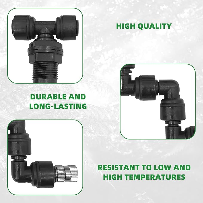 2 Pack Reptile Mister Nozzles, 1/4'' Reptile Misting Nozzles, Adjustable Reptile Fogger Fine Mist Nozzles for Full Water Coverage, Replacement Micro Spray Nozzles for Reptile Terrarium Tank - Image 5